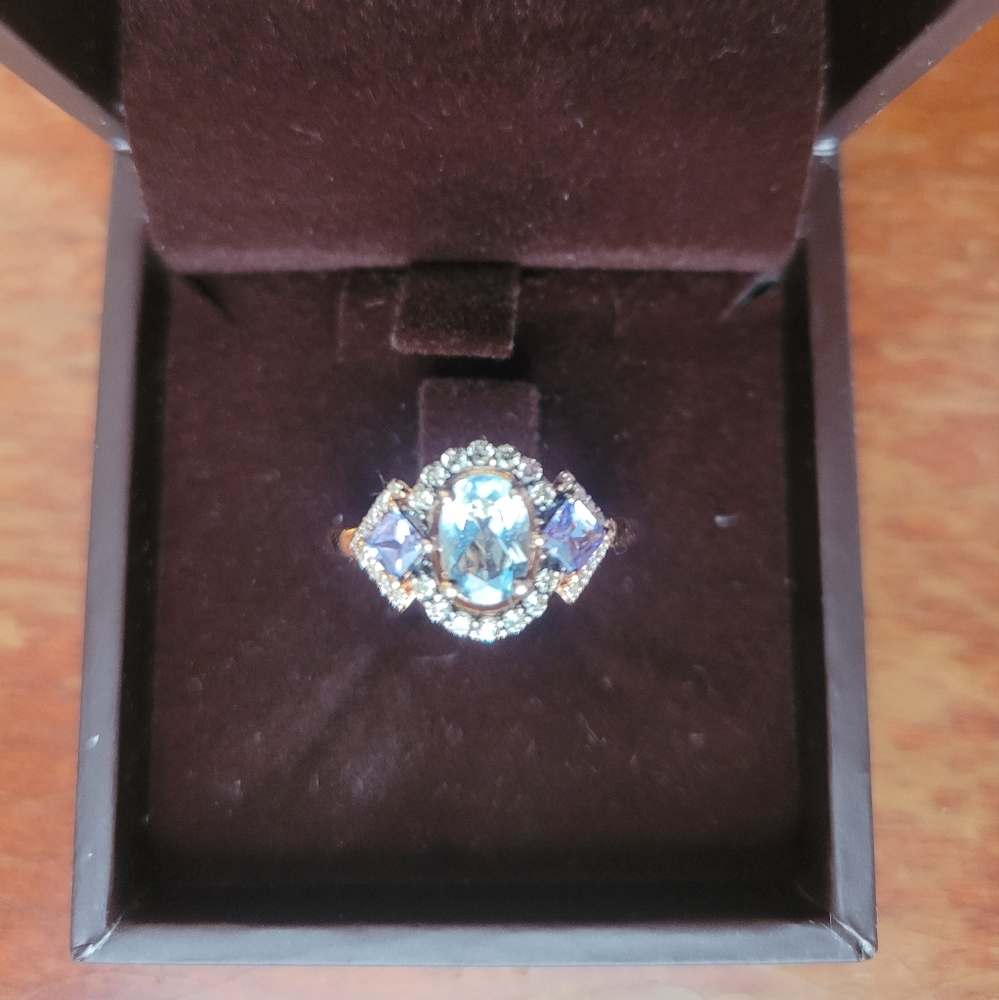 Levian Aquamarine and Tanzanite Ring